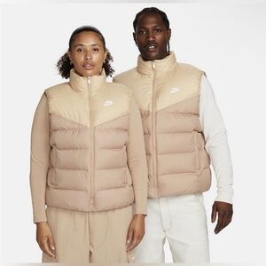 Nike Beige & Tan Quilted Puffer Vest - NWT  - Size M